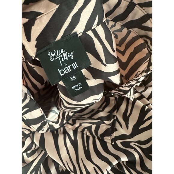 BAR iii x Becca Tilley Zebra Print Belted Long Sleeve Dress Size XS NEW NWOT - Picture 5 of 5